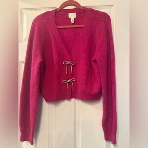 H&M Fuchsia Cardigan with Bow Details